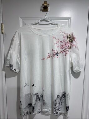 Cherry Blossom Landscape Graphic T-Shirt